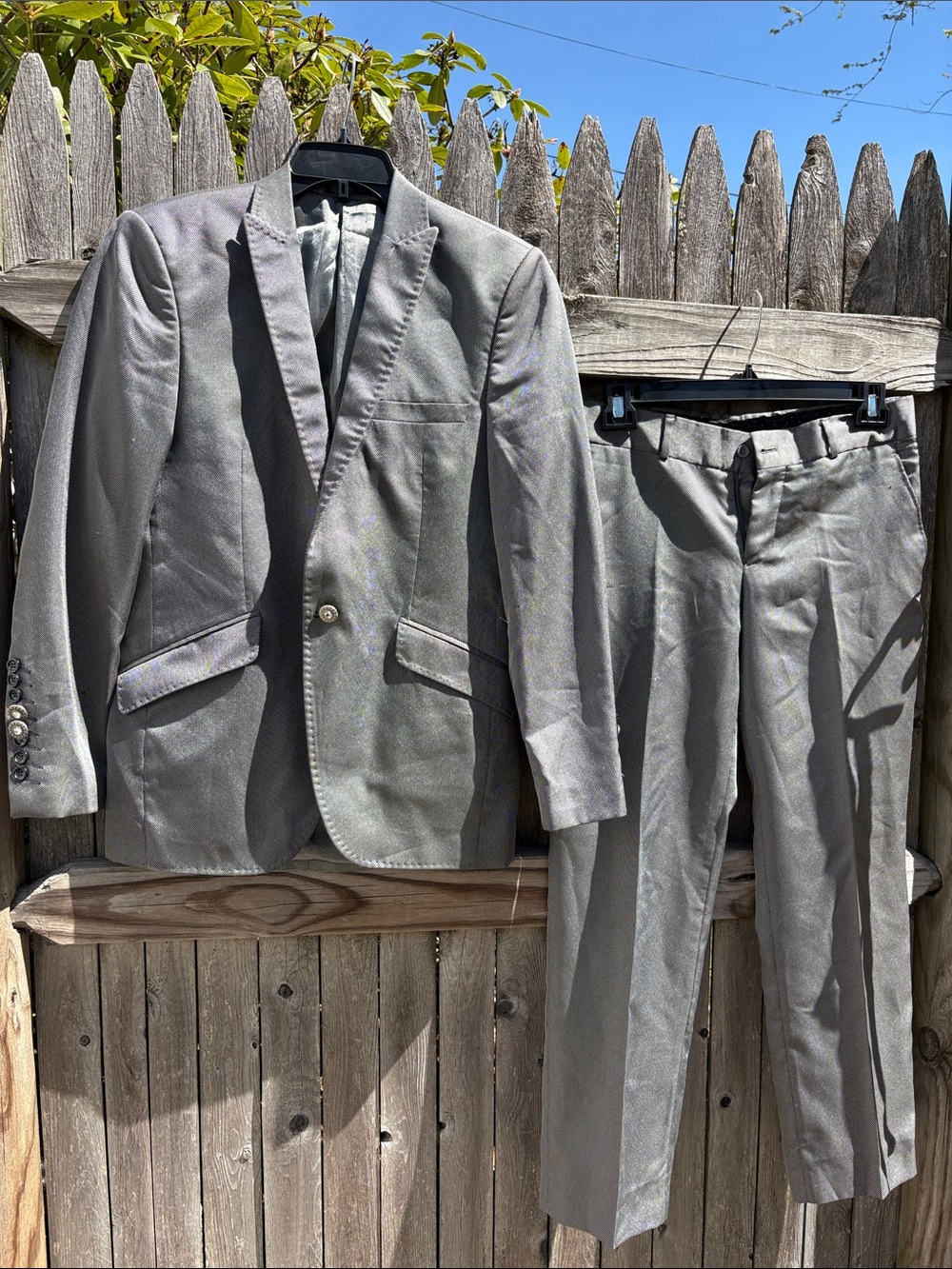 Fashion Virus 40R shiny pewter suit!